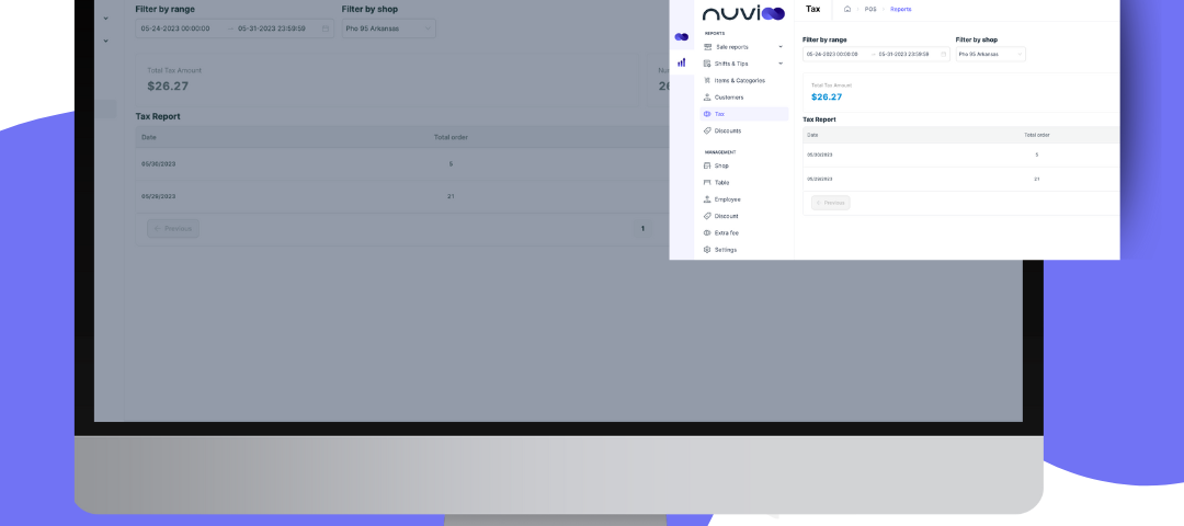 screen shot of customer ticket on Nuvioo POS