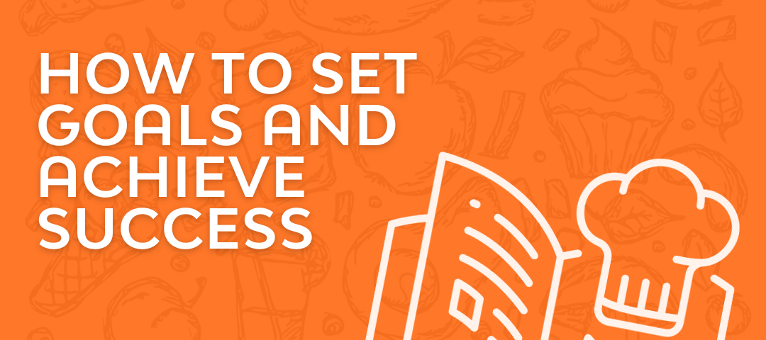 menu icon over orange graphic that says "Developing a Strategic Plan: How to Set Goals and Achieve Success"