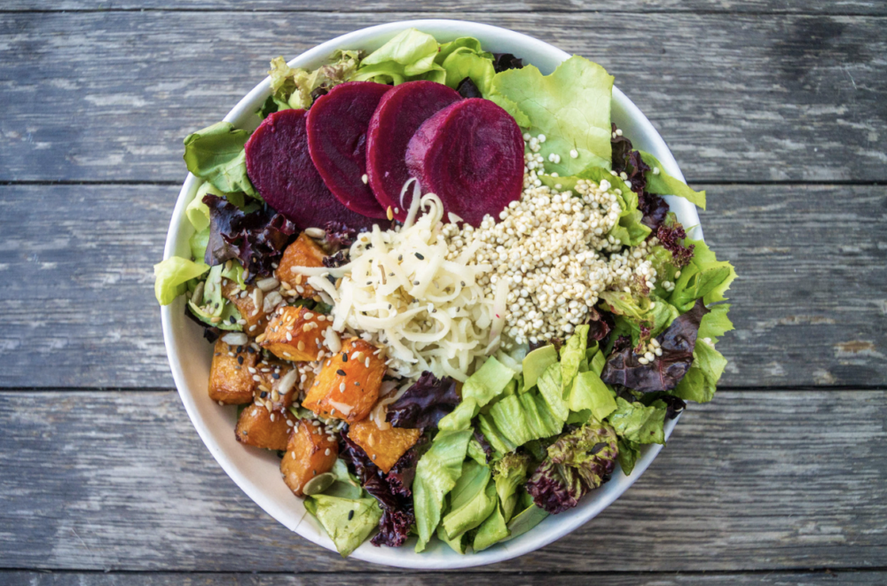 dietary trends in restaurants: vegan bowl with beets quinoa and more