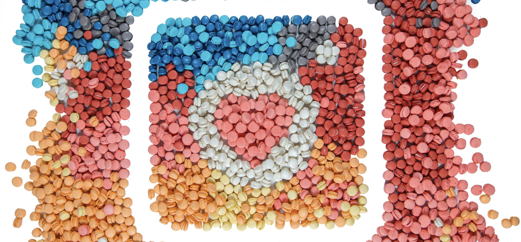 instagram icon made out of macarons
