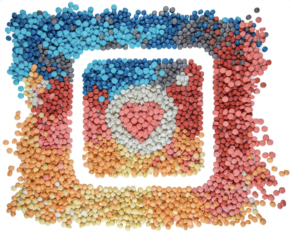 instagram icon made out of macarons